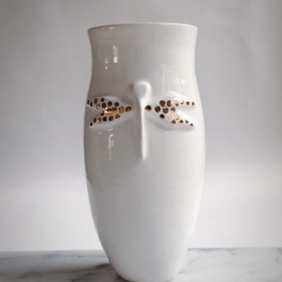 Gold Dragonfly Vase