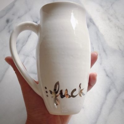 White Gold fuck it Mug